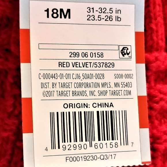 Boys Cableknit Sweater Cat & Jack 18M Red NWT - Picture 7 of 8